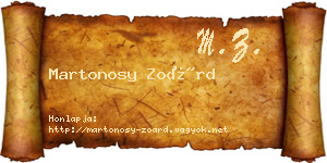 Martonosy Zoárd névjegykártya